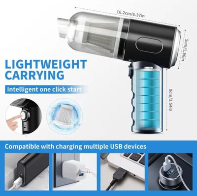 3 In 1 Portable Vacuum Cleaner- Durable Wireless Vacuum
