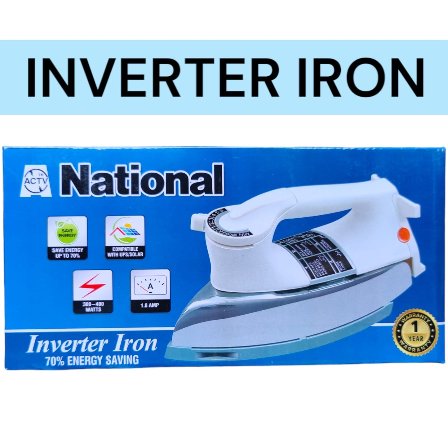 ELECTRIC INVERTER DRY IRON 350/450 WATTS UPS/SOLAR / WAPDA 220V WORKING
